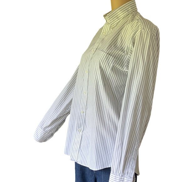 Lands' End: 15/34 Men's Long-Sleeve Buttondown No Iron Pinpoint Shirt - Picture 4 of 7